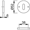 Hoppe EX42S (AR361/66) EX42S Lever Key Escutcheon 6mm Satin Stainless Steel