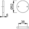 Hoppe EX42S (AR361/70) EX42S Blind Escutcheon 6mm Satin Stainless Steel