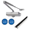 Light Duty Pull Door Handle Fire Door Kit - Silver