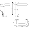 Hoppe K138/353K (AR600/23) Paris Handle Sets Euro 47.6mm Centers On Radius Plate