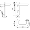 Hoppe K138/353K (AR600/23-72) Paris Handle Sets Euro 72mm Centers On Radius Plate