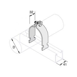 Unistrut Zinc Plated Pipe Clamps 48.4-52.4mm