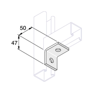 Unistrut 90 Degree Angle Bracket 2 Hole (1 x 1) Hot Dip Galvanised