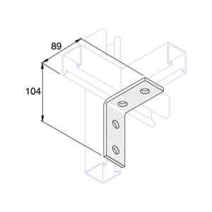 Unistrut 90 Degree Angle Bracket 4 Hole (2x2) Hot Dip Galvanised