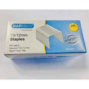 Rapesco 1261 73/12mm Galvanised Staples, Pack of 2000