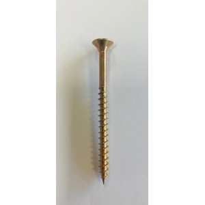 General Purpose 4.2mm diameter x 75mm long Wood Screws Zinc & Yellow - Pack of 100