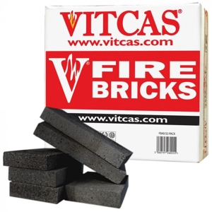 Vitcas Fire Bricks x 6 Black for Stoves & Fireplaces