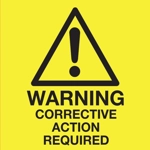 Firechief WCAR Warning Corrective Action Required Label - Roll of 1000 Firechief WCAR Warning Corrective Action Required Label - Roll of 1000