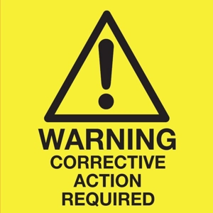 Firechief WCAR Warning Corrective Action Required Label - Roll of 1000