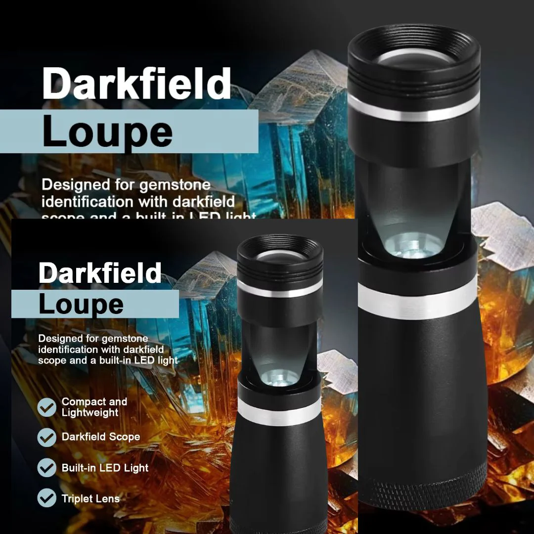 10X Darkfield Gemstone Loupe Inspector with LED Light | Sun Moon Bay