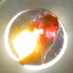 Rough honey chrysoberyl cat's eye gemstone, 4.45 carats