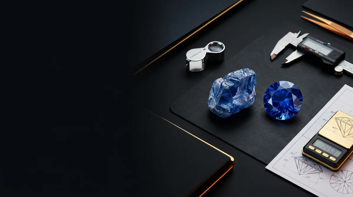 Learn how to evaluate rough gemstones, choose a faceting design, inspect inclusions and estimate finished gemstone weight.