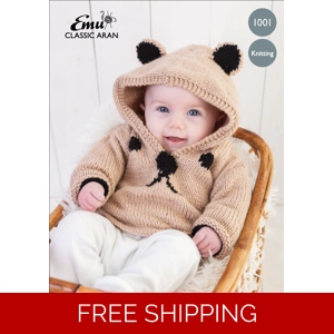 Emu 1001 Classic Aran Teddy Bear Hoodie ( Digital Pattern ..