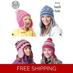 King Cole Heidi Hats Digital Pattern 3112