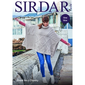 sirdar No.1 Chunky Poncho Pattern 8179