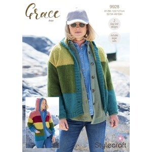 Grace Aran Hoodie Cardigan Pattern 9928