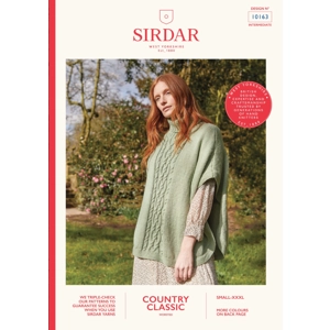 Country Classic Worsted/Aran Poncho Pattern 10163