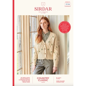 Sirdar Country Classic Worsted/Aran Cardigan Pattern 10166