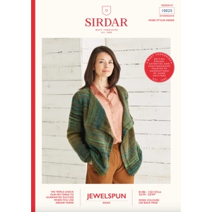 Sirdar Jewelspun Aran Drape Cardigan Pattern 10025