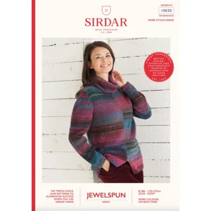 Sirdar Jewelspun Aran Jumper Pattern 10030