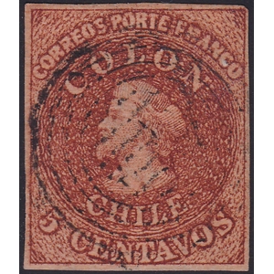 1854 Gillet Recess Printing 5 c. burnt sienna used (Sc. 4; Mi.1IIc)