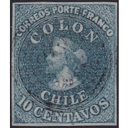 1854 Desmadryl Printing 10 centavos greenish tinge shade (Sc. 5a; Mi. 2II) ex Galvez, Hubbard