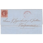 1854 Desmadryl Printing 5 c. red-brown (Sc. 3; Mi.1IIa)