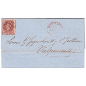 1854 Desmadryl Printing 5 c. red-brown (Sc. 3; Mi.1IIa)
