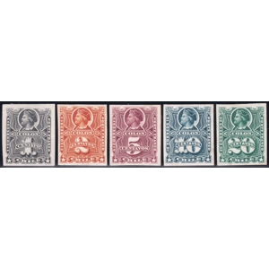 1877 American Bank Note Plate Proofs (Sc. 20-24P; Mi. 13-17P)
