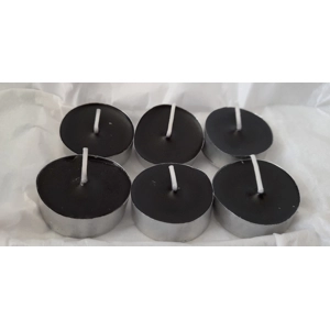 6 Black Tea Lights – Unscented 6 Black Tea Lights – Unscented