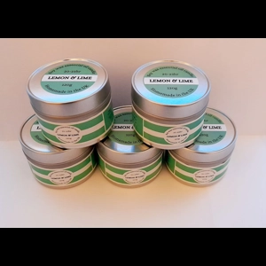22 hr Lemon & Lime Soy candle Tin - White