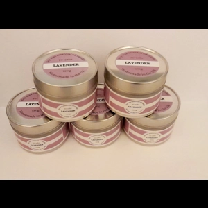 White Soy candle Tin 22 hr - Lavender