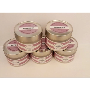 White Soy candle Tin 22 hr - Lavender