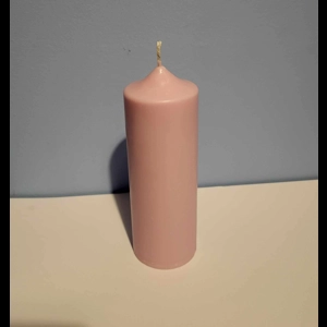 Pink 1x Soy Jasmine pillar candle 370g - 17cm x 6 cm