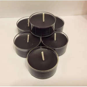 6 Black Tea Lights – Unscented Clear Cups