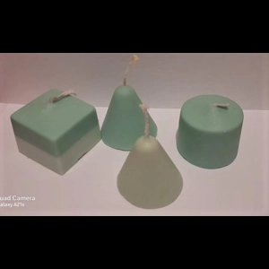 Soy Set of 4 Little pillar candles – Mint