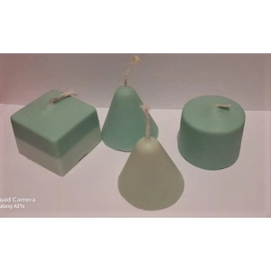 Soy Set of 4 Little pillar candles – Mint