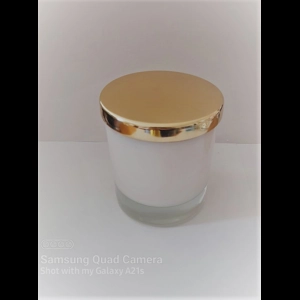 Honeysuckle glass jar soy candle – with gold dust lid