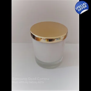 Peppermint glass jar soy candle – with gold dust lid