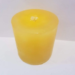 2 Medium 300g+ Yellow pillar candle. Carol's Candles