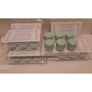 Homemade Fresh Memories - soy wax melts - Green geranium jasmine eucalyptus, Carol's Candles and gif