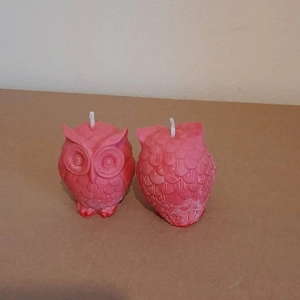 Small owl candles 2 pack - soy wax & scented
