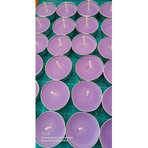 24 Solid Purple unscented tea lights UK - Homemade Carol's Candles
