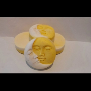 Shea & Oatmeal lemongrass soap - 80g Sun and Moon Round vegan Bar, Carol's Candles and gifts