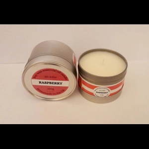 2x Raspberry Soy- Homemade candle in a silver tin - 23hr