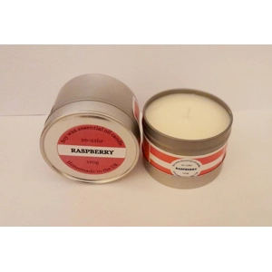 2x Raspberry Soy- Homemade candle in a silver tin - 23hr