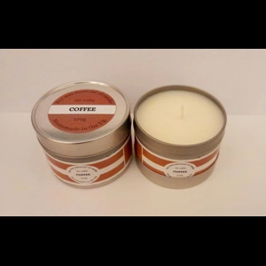 2x Coffee Soy- Homemade candle in a silver tin - 23hr
