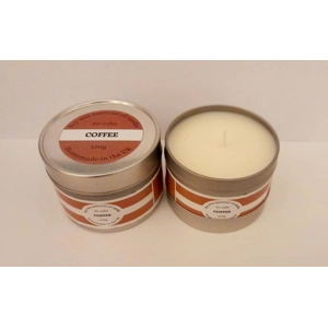 2x Coffee Soy- Homemade candle in a silver tin - 23hr