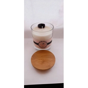 30cl Honeysuckle - Luxury scented Soy Candle with lid + Amethyst stone, boxed. Carol's Candles