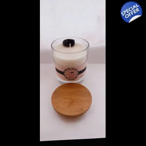 30cl Honeysuckle - Luxury scented Soy Candle with lid + Amethyst stone, boxed. Carol's Candles
